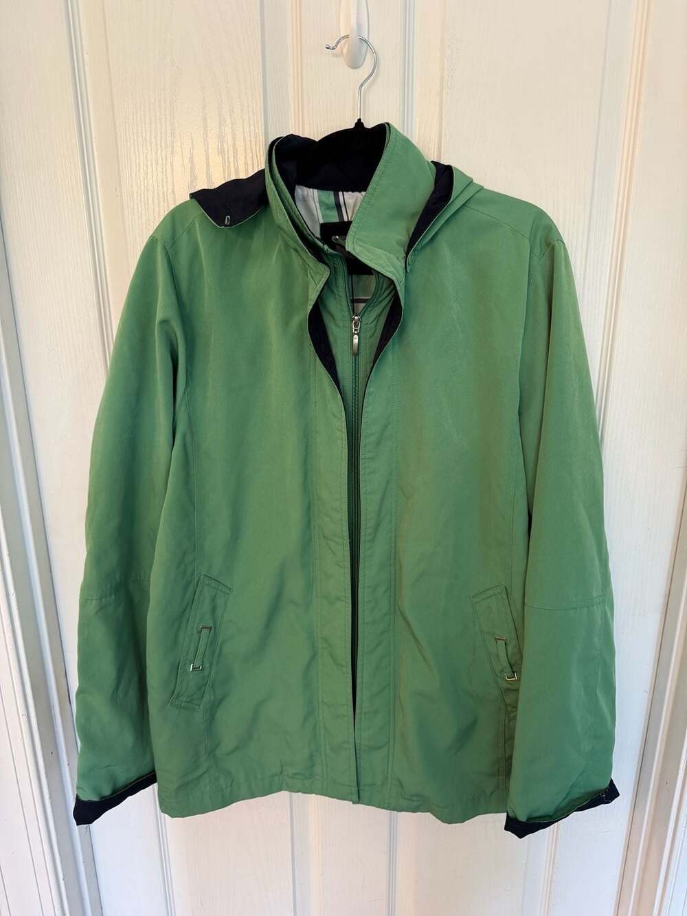 Liz Claiborne Green Hooded Zip-Up Jacket Size L